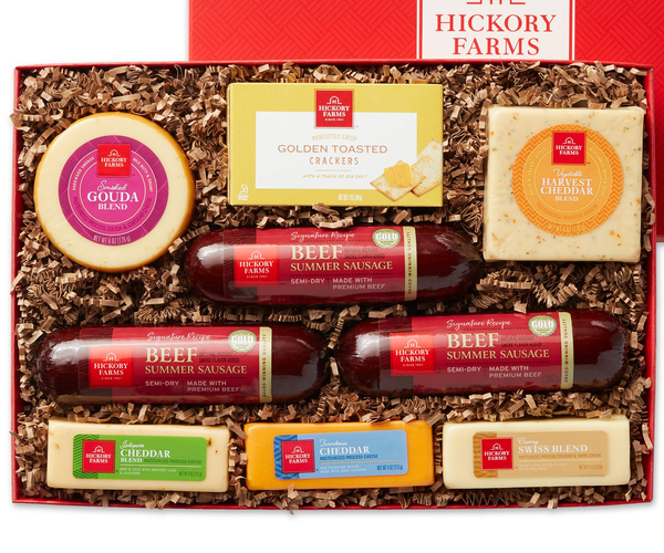 קופסת מתנה לבשר וגבינה של Hickory Farms