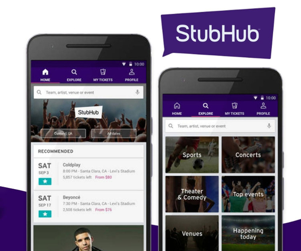 כרטיס מתנה לכרטיסים לספורט והופעות של StubHub