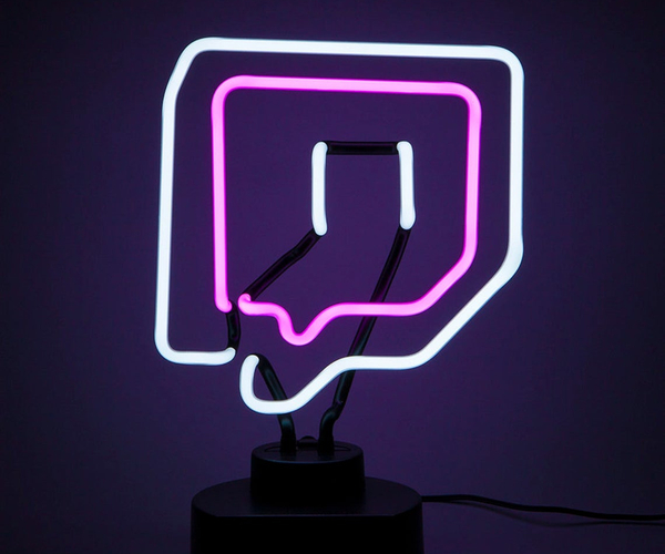 Twitch לוגו אור ניאון